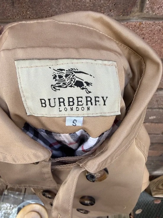 Burberry Kids Tan Double-Breasted Pea Coat Size Small - Picture 2 of 6
